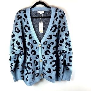 C&C California Animal Print Button Front Cardigan NWT